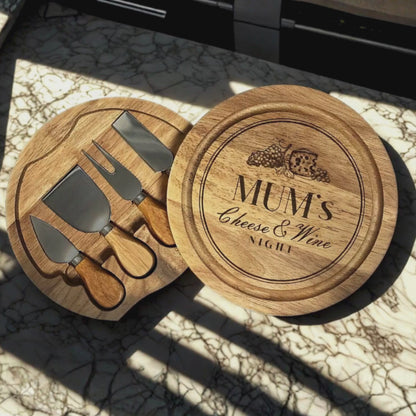 Mum's 'Cheese & Wine Night' Cheese Board Set